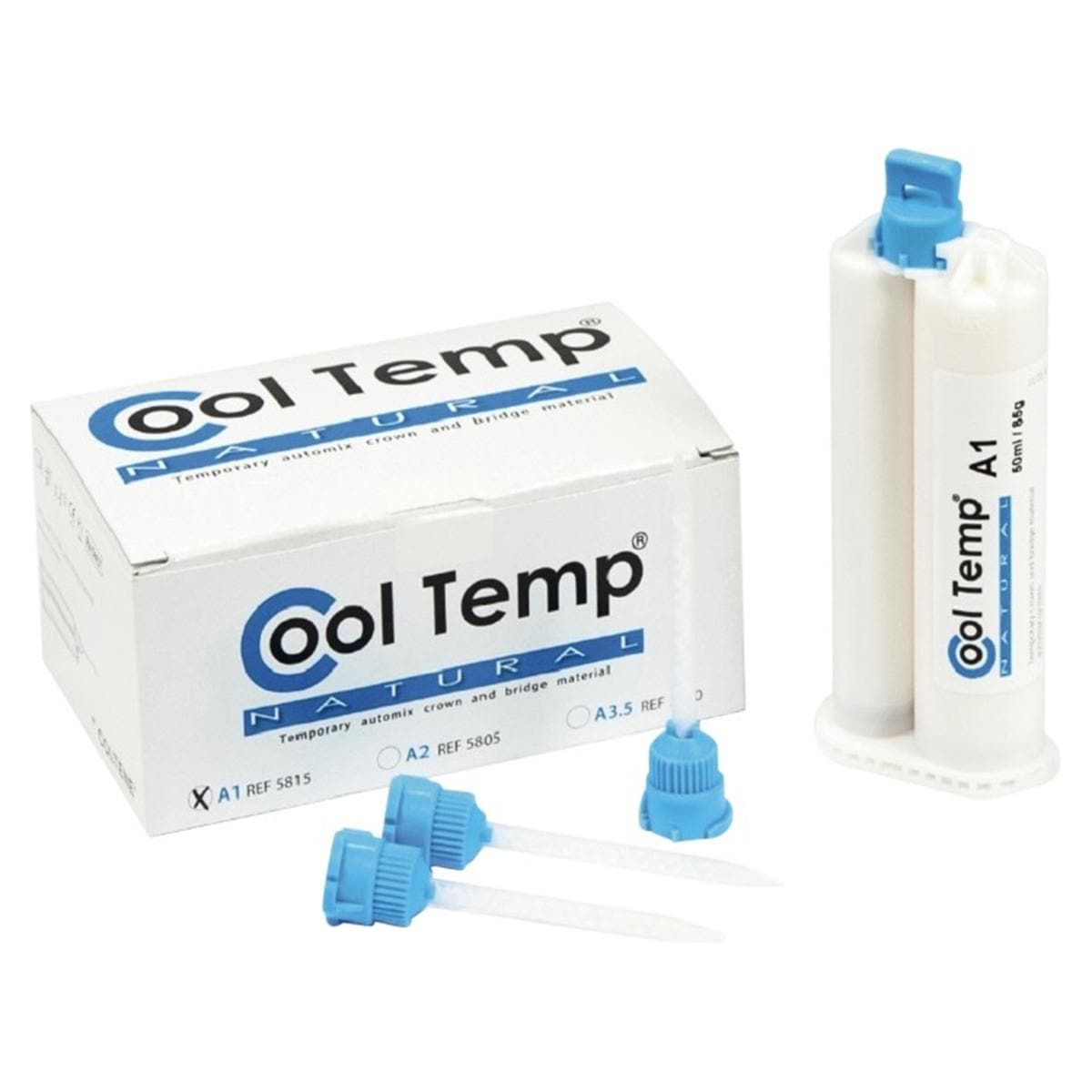 Coltene Cool Temp, A1 Shade, Natural Automix Temporary Crown and Bridge Material - 50 mL & 10 Mixing Tips Coltene Cool Temp, A1 Shade, Natural Automix Temporary Crown and Bridge Material - 50 mL & 10 Mixing Tips